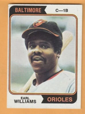Earl Williams Baltimore Orioles 1974 Topps #375 Montclair New Jersey - Image 1 of 2