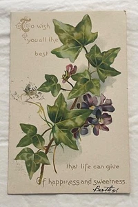Antique 1908 Rafael Tuck & Sons "To Wish You All The Best..." Birthday Postcard - Picture 1 of 2