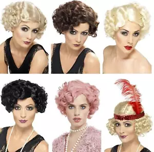 Adults 20s Short Flirty Flapper Icon Wig Fancy Dress Party Accessory - Picture 1 of 6