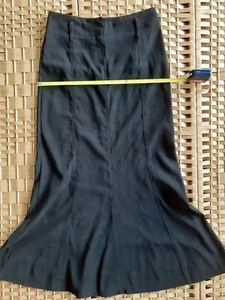 Black Next Skirt, Midi, fish tail panels, Size 8,belt loops, front fly opening, - Picture 1 of 5