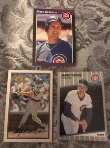 Superstar Rookie 3 Karten Lot 1988 Mark Grace in NM Zustand - Bild 1 von 2