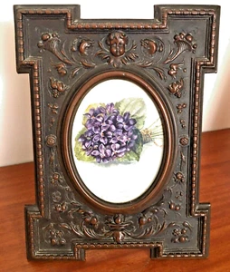 Period picture frame bronze and wood wonderful quality with intricate painting - Picture 1 of 10