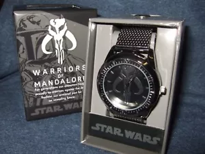 Mens Star Wars Warriors of Mandalore Boba Fett Chain Link Wrist Watch Disney NEW - Picture 1 of 3