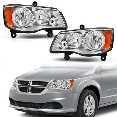 2Pcs Headlight For 2008-2016 Chrysler Town&Country 2011-2020 Dodge Grand Caravan - Image 1 of 4