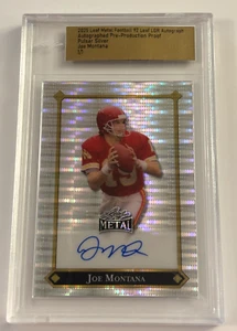 Tarjeta autógrafa Joe Montana 2025 hoja metal plata pulsar ¡AUTO 1/1!!! - Imagen 1 de 1