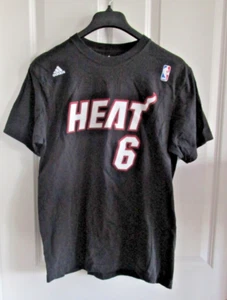 Adidas Miami Heat Lebron James #6 maglia maglietta uomo grande nera - Foto 1 di 8