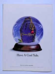 Crown Royal Christmas Snow Bubble Vintage 99 Have A Cool Yule Anuncio Impreso Original - Imagen 1 de 4