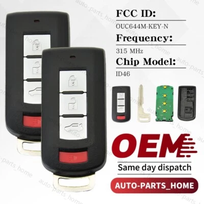 1/2 For 2008-2020 Mitsubishi Lancer Outlander Remote Smart Key Fob OUC644M-KEY-N - Image 1 of 4