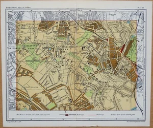Antique London Street Plan NORWOOD, CRYSTAL PALACE , STREATHAM Vintage Map c1925 - Picture 1 of 1