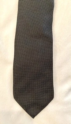 Corbata Banana Republic 100 % seda para hombre negra con puntos 3,5 pulgadas de ancho 58 pulgadas de largo usada Foto 1 de 4