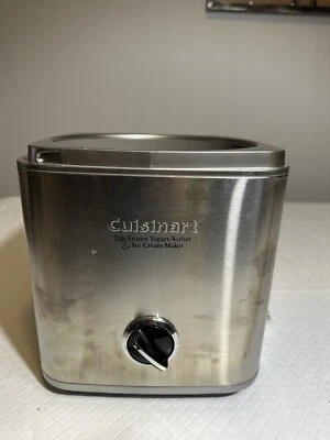 Sorbete para helados Cuisinart 2 cuartos de galón inoxidable CIM-60 - SOLO MOTOR BASE - Probado Foto 1 de 4