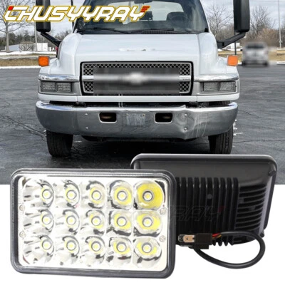 2pcs 4X6'' LED Headlights Hi/Lo Fit Chevrolet 2003-09 C7500 C5500 C4500 Kodiak - Image 1 of 4