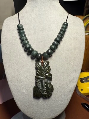 Colgante Emperador Maya Pakal, Piedra Serpentina, Mármol Guatemalteco, Collar, #14 Foto 1 de 4