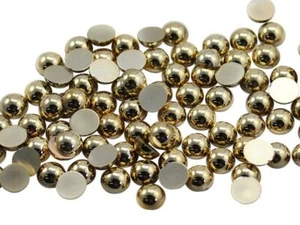 Round Acrylic Gold Metallic Cabochons For Phone Cases Crafts Jewelry Cosplay - Picture 1 of 22