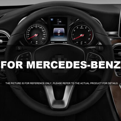 15" Steering Wheel Cover Genuine Leather For Mercedes-Benz Black New - Image 1 of 4