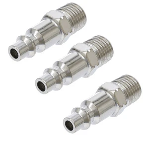 3 EMBOUTS RACCORD AIR COMPRIME USA FRANCE MIL 2150B FILETE MALE 1/4 GAZ - Imagen 1 de 4
