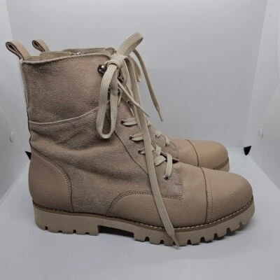 Botas de combate Donald Pliner Ease beige tostado gamuza talla 9.5 Foto 1 de 4