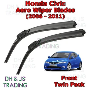 (06-12) Lame tergicristallo Honda Civic Aero / tergicristalli lama piatta anteriore Hatchback FN2 - Foto 1 di 1