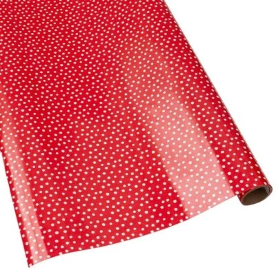 Caspari 8' Continuous High-Gloss Gift Wrap Roll, Small Dots Red (88321RC) - Image 1 of 3