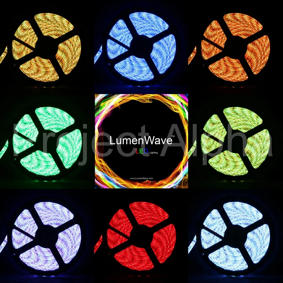 LumenWave DIY IP65 Water Resistance 5M 3528 SMD 300 LED Stripe - US Seller - Image 1 of 1