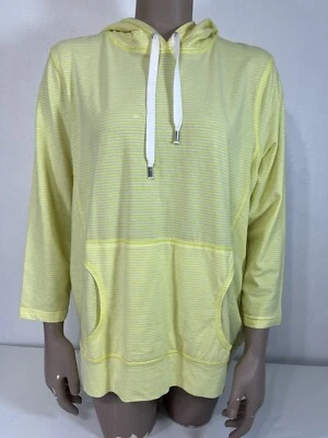 Sudadera con Capucha Lauren Ralph Lauren Amarillo Blanco Rayas Ligera Para Mujer Talla XL Foto 1 de 4