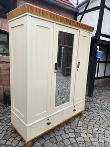 2/16/824  Schrank Kleiderschrank Spiegel Schubladen 3-türig antik - Bild 1 von 10