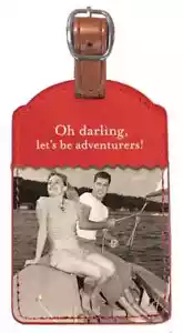 New Shannon Martin Luxe Luggage Tag Fun Travel Stocking LET'S BE ADVENTURERS - Picture 1 of 2