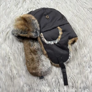 DPC Men's XL Brown Faux Fur Flapper Trapper Hat Aviator Winter - Picture 1 of 6