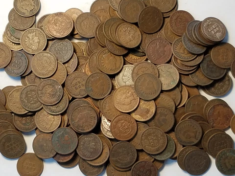 $  .01 1859-1909 Five Indian Head Cents Pennies AG or Better All Different Cover