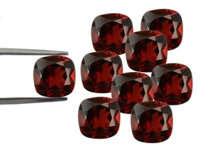 100 Pcs Lot 100% Natural Red Garnet 5mm Cushion Shape Faceted Cut loose Gemstone - Picture 1 of 6