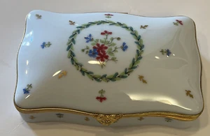 Caja con tapa baratija verde Haviland Limoges Vieux Paris con cierre dorado - Imagen 1 de 11