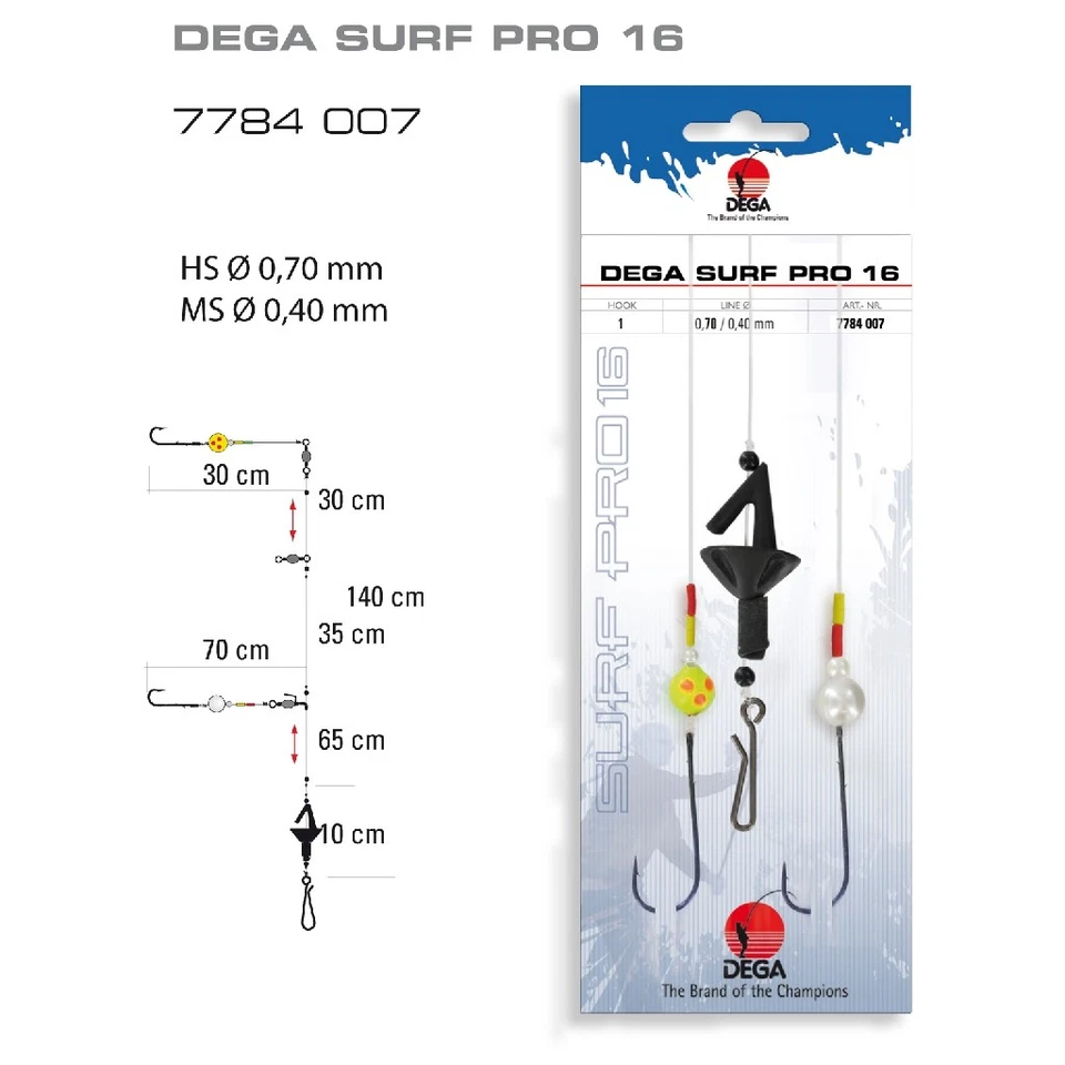 DEGA Surf Pro 16 Brandungsvorfach Dorschvorfach Buttvorfach Buttsystem  - Bild 1 von 1