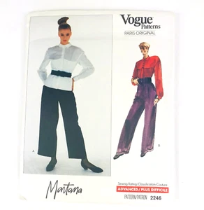 Montana Vogue Paris Original Pattern 2246 Top + Pants UNCUT FF Sz 16 1980s - Picture 1 of 7