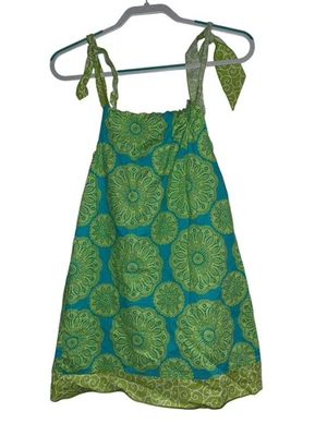Vestido Lolly Wolly Doodle para niñas talla 7 azul/verde usado en excelente estado Foto 1 de 3