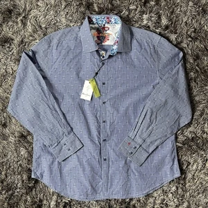 NUEVO CON ETIQUETAS Camisa Robert Graham Ocean Dome Botón Frontal Para Hombres 3XL Cuadros Círculos Informal - Imagen 1 de 23
