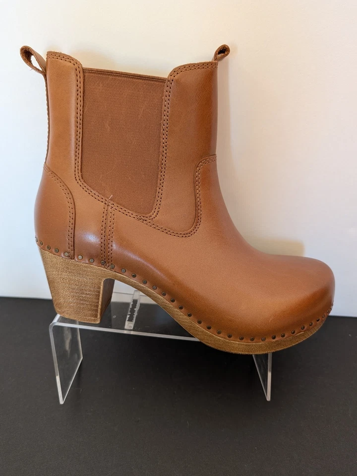 Botas Chelsea DANSKO Shayna Tacón En Equipaje Cuero Pulido Nuevas Talla 38 Foto 1 de 4