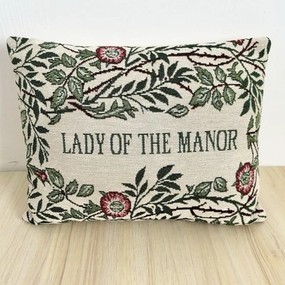 Vintage Past Times Tapestry Lady Of The Manor Cushion Country House Sml 30x23cm - Image 1 of 4