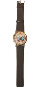 Butterfly Dial goldfarbene Damenuhr 38 mm - hat neue Batterie - Bild 1 von 9