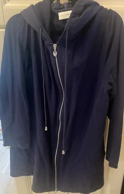 Sudadera Sport Savvy Essentials Azul Cremallera Bolsillos Capucha Talla L Nueva Foto 1 de 4