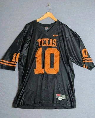 Texas Longhorns Jersey Mens 2XL NCAA Football Nike 10 Authentic Shirt Black - Image 1 of 4
