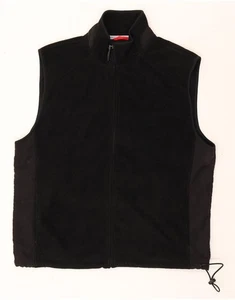 IZOD Mens Fleece Gilet UK 42 XL Black Colourblock Polyester DS18 - Picture 1 of 3