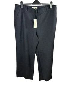 Hobbs Ladies 'Meredith' Wool Trousers UK 18 Charcoal BNWT Wide Leg 34" RRP £110 - Picture 1 of 9