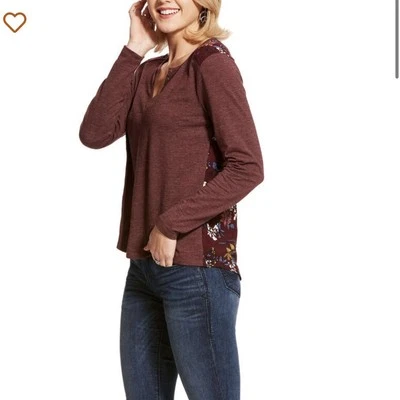 Top Ariat The River Mujer Talla XXL Manga Larga Estilo Granate 10028782 Floral Foto 1 de 4