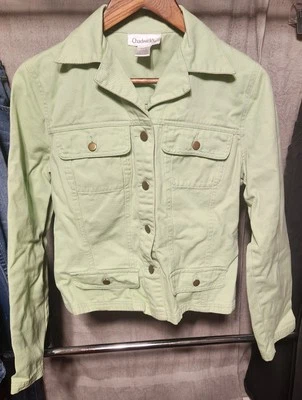 Chaqueta vaquera recortada verde menta CHADWICKS talla 8 puños divididos Foto 1 de 4