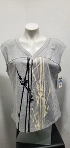 SJB Active Women’s Sport Tank Stretch Built In Bra Artsy Graphic athletic top XL - Picture 1 of 6
