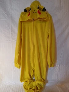 Pokemon 2016 Pikachu Pajamas Size 10/12 Footless Zip-Up Hoodie Costume - Picture 1 of 5