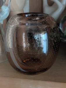 Vtg Val St Lambert Belgian Mid Century Bullicante Art Blown Glass Sommerso Vase - Picture 1 of 23