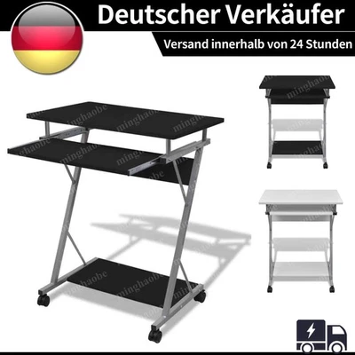 Computertisch Bürotisch PC Tisch Computerwagen Schreibtisch Arbeitstisch Rollen - Bild 1 von 4