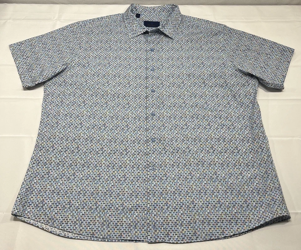 David Donahue XXL 100% Cotton Short Sleeve Kissing Fish Shirt XXL S/S Button - Image 1 of 4