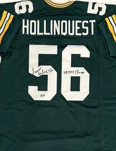 Camiseta deportiva verde Packers SB Champ LAMONT HOLLINQUEST firmada réplica personalizada AUTO BAS - Imagen 1 de 2